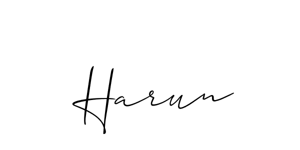 Use a signature maker to create a handwritten signature online. With this signature software, you can design (Allison_Script) your own signature for name  Harun.  Harun signature style 2 images and pictures png