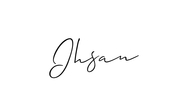 if you are searching for the best signature style for your name  Ihsan. so please give up your signature search. here we have designed multiple signature styles  using Allison_Script.  Ihsan signature style 2 images and pictures png