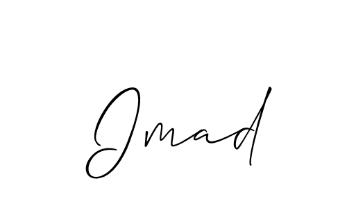 Use a signature maker to create a handwritten signature online. With this signature software, you can design (Allison_Script) your own signature for name  Imad.  Imad signature style 2 images and pictures png