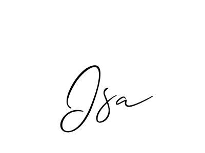 Make a beautiful signature design for name  Isa. With this signature (Allison_Script) style, you can create a handwritten signature for free.  Isa signature style 2 images and pictures png