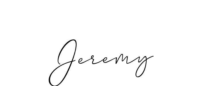 Make a short  Jeremy signature style. Manage your documents anywhere anytime using Allison_Script. Create and add eSignatures, submit forms, share and send files easily.  Jeremy signature style 2 images and pictures png