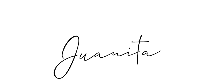 Design your own signature with our free online signature maker. With this signature software, you can create a handwritten (Allison_Script) signature for name  Juanita.  Juanita signature style 2 images and pictures png