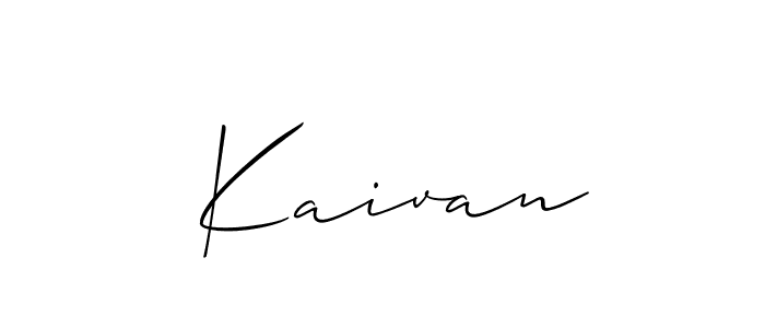 Make a beautiful signature design for name  Kaivan. With this signature (Allison_Script) style, you can create a handwritten signature for free.  Kaivan signature style 2 images and pictures png
