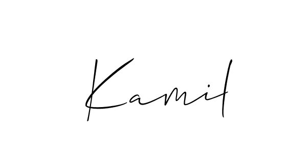 How to make  Kamil name signature. Use Allison_Script style for creating short signs online. This is the latest handwritten sign.  Kamil signature style 2 images and pictures png