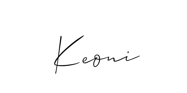 Make a beautiful signature design for name  Keoni. With this signature (Allison_Script) style, you can create a handwritten signature for free.  Keoni signature style 2 images and pictures png