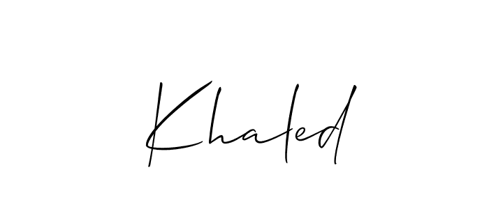 Make a short  Khaled signature style. Manage your documents anywhere anytime using Allison_Script. Create and add eSignatures, submit forms, share and send files easily.  Khaled signature style 2 images and pictures png