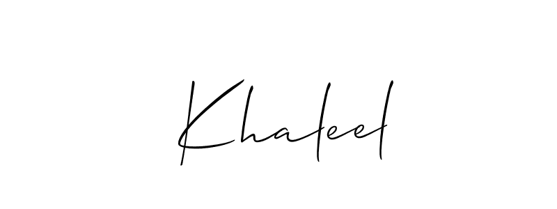 Make a beautiful signature design for name  Khaleel. With this signature (Allison_Script) style, you can create a handwritten signature for free.  Khaleel signature style 2 images and pictures png