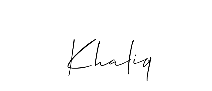 if you are searching for the best signature style for your name  Khaliq. so please give up your signature search. here we have designed multiple signature styles  using Allison_Script.  Khaliq signature style 2 images and pictures png