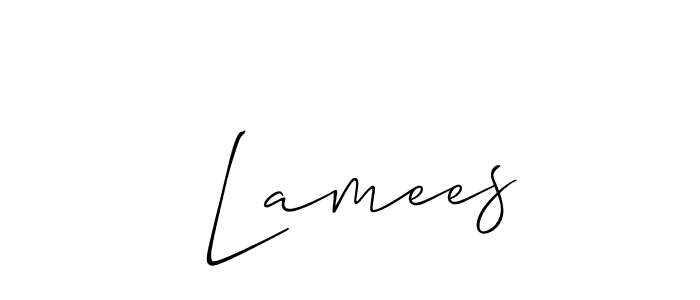 Make a beautiful signature design for name  Lamees. With this signature (Allison_Script) style, you can create a handwritten signature for free.  Lamees signature style 2 images and pictures png