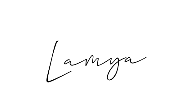 Make a short  Lamya signature style. Manage your documents anywhere anytime using Allison_Script. Create and add eSignatures, submit forms, share and send files easily.  Lamya signature style 2 images and pictures png