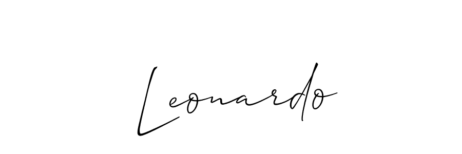 It looks lik you need a new signature style for name  Leonardo. Design unique handwritten (Allison_Script) signature with our free signature maker in just a few clicks.  Leonardo signature style 2 images and pictures png