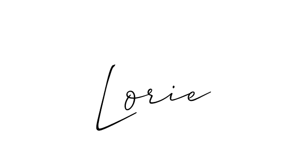 Allison_Script is a professional signature style that is perfect for those who want to add a touch of class to their signature. It is also a great choice for those who want to make their signature more unique. Get  Lorie name to fancy signature for free.  Lorie signature style 2 images and pictures png