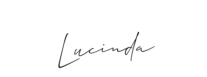The best way (Allison_Script) to make a short signature is to pick only two or three words in your name. The name  Lucinda include a total of six letters. For converting this name.  Lucinda signature style 2 images and pictures png