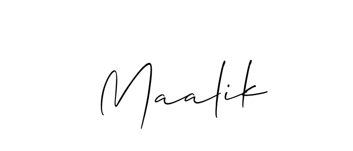 Design your own signature with our free online signature maker. With this signature software, you can create a handwritten (Allison_Script) signature for name  Maalik.  Maalik signature style 2 images and pictures png