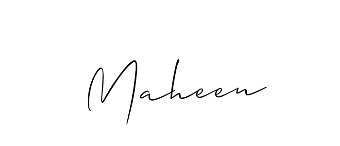 Make a beautiful signature design for name  Maheen. With this signature (Allison_Script) style, you can create a handwritten signature for free.  Maheen signature style 2 images and pictures png