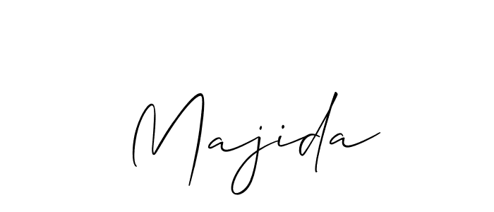 Design your own signature with our free online signature maker. With this signature software, you can create a handwritten (Allison_Script) signature for name  Majida.  Majida signature style 2 images and pictures png