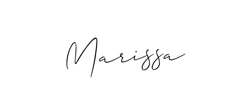 Create a beautiful signature design for name  Marissa. With this signature (Allison_Script) fonts, you can make a handwritten signature for free.  Marissa signature style 2 images and pictures png