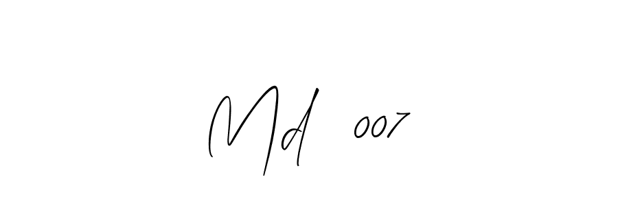 The best way (Allison_Script) to make a short signature is to pick only two or three words in your name. The name  Md  007  include a total of six letters. For converting this name.  Md  007  signature style 2 images and pictures png