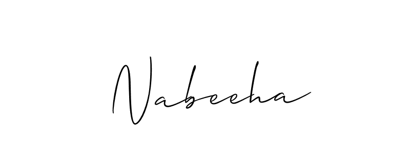 How to Draw  Nabeeha signature style? Allison_Script is a latest design signature styles for name  Nabeeha.  Nabeeha signature style 2 images and pictures png