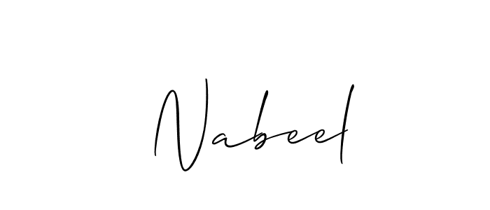 Similarly Allison_Script is the best handwritten signature design. Signature creator online .You can use it as an online autograph creator for name  Nabeel.  Nabeel signature style 2 images and pictures png