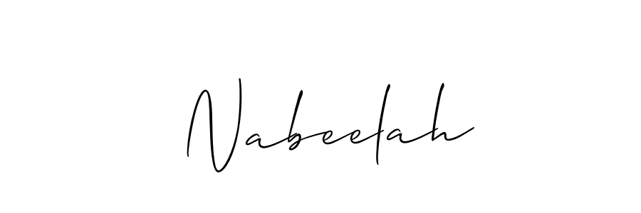 Also we have  Nabeelah name is the best signature style. Create professional handwritten signature collection using Allison_Script autograph style.  Nabeelah signature style 2 images and pictures png