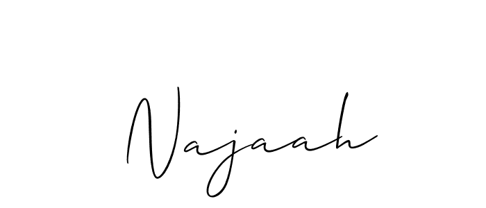 Also we have  Najaah name is the best signature style. Create professional handwritten signature collection using Allison_Script autograph style.  Najaah signature style 2 images and pictures png