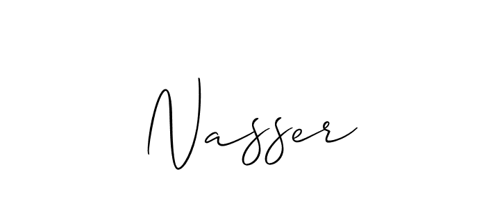 You should practise on your own different ways (Allison_Script) to write your name ( Nasser) in signature. don't let someone else do it for you.  Nasser signature style 2 images and pictures png