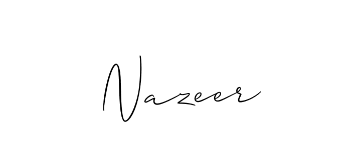 It looks lik you need a new signature style for name  Nazeer. Design unique handwritten (Allison_Script) signature with our free signature maker in just a few clicks.  Nazeer signature style 2 images and pictures png