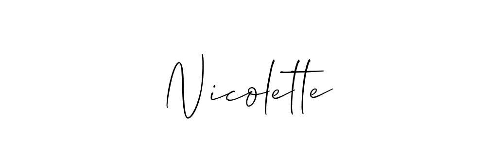  Nicolette stylish signature style. Best Handwritten Sign (Allison_Script) for my name. Handwritten Signature Collection Ideas for my name  Nicolette.  Nicolette signature style 2 images and pictures png