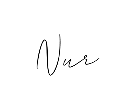 Allison_Script is a professional signature style that is perfect for those who want to add a touch of class to their signature. It is also a great choice for those who want to make their signature more unique. Get  Nur name to fancy signature for free.  Nur signature style 2 images and pictures png