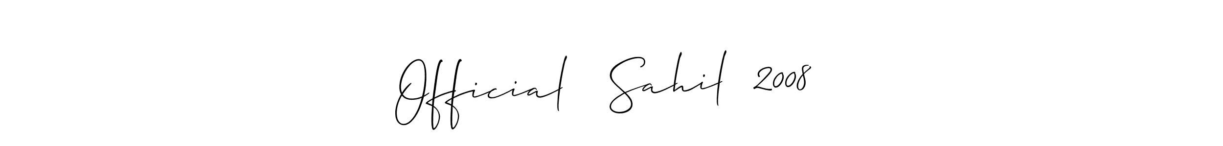 Create a beautiful signature design for name  Official   Sahil  2008  . With this signature (Allison_Script) fonts, you can make a handwritten signature for free.  Official   Sahil  2008   signature style 2 images and pictures png