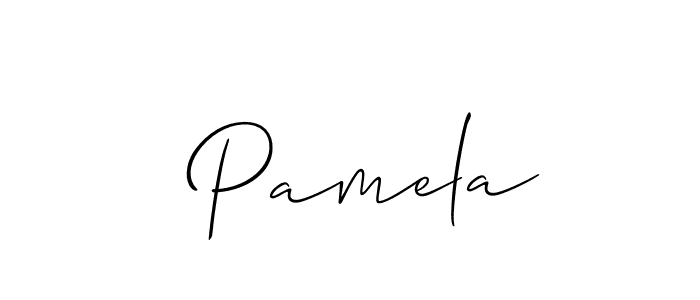 Create a beautiful signature design for name  Pamela. With this signature (Allison_Script) fonts, you can make a handwritten signature for free.  Pamela signature style 2 images and pictures png