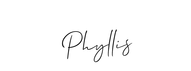 You should practise on your own different ways (Allison_Script) to write your name ( Phyllis) in signature. don't let someone else do it for you.  Phyllis signature style 2 images and pictures png