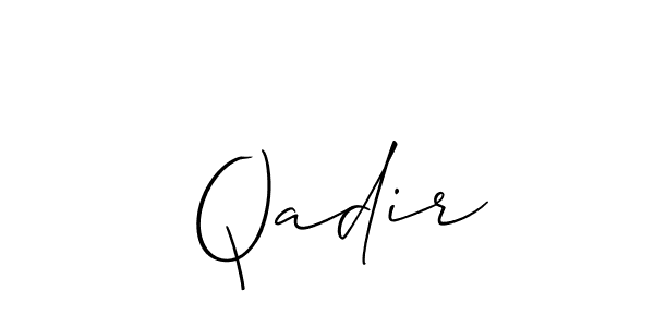 You should practise on your own different ways (Allison_Script) to write your name ( Qadir) in signature. don't let someone else do it for you.  Qadir signature style 2 images and pictures png