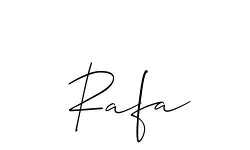 Make a short  Rafa signature style. Manage your documents anywhere anytime using Allison_Script. Create and add eSignatures, submit forms, share and send files easily.  Rafa signature style 2 images and pictures png