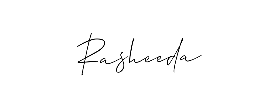 It looks lik you need a new signature style for name  Rasheeda. Design unique handwritten (Allison_Script) signature with our free signature maker in just a few clicks.  Rasheeda signature style 2 images and pictures png