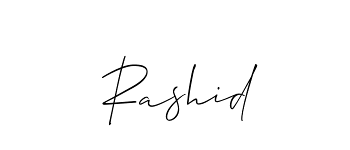 Design your own signature with our free online signature maker. With this signature software, you can create a handwritten (Allison_Script) signature for name  Rashid.  Rashid signature style 2 images and pictures png