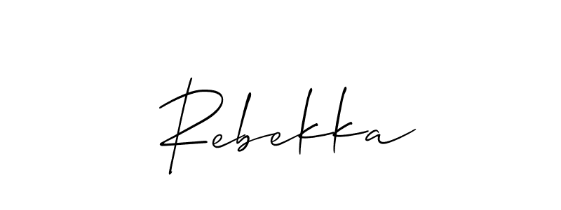 You should practise on your own different ways (Allison_Script) to write your name ( Rebekka) in signature. don't let someone else do it for you.  Rebekka signature style 2 images and pictures png