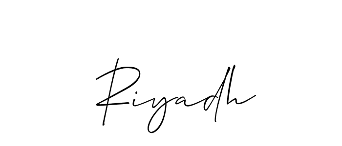 How to make  Riyadh name signature. Use Allison_Script style for creating short signs online. This is the latest handwritten sign.  Riyadh signature style 2 images and pictures png