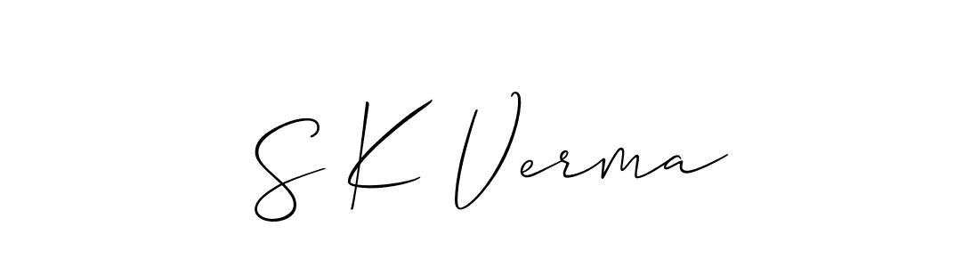 How to Draw  S K Verma  signature style? Allison_Script is a latest design signature styles for name  S K Verma .  S K Verma  signature style 2 images and pictures png