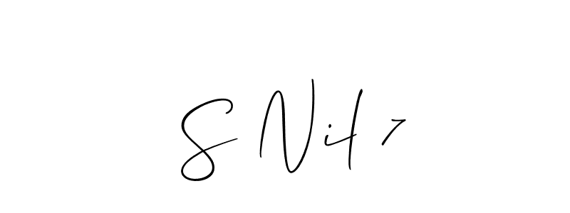 You can use this online signature creator to create a handwritten signature for the name  S Nil 7. This is the best online autograph maker.  S Nil 7 signature style 2 images and pictures png