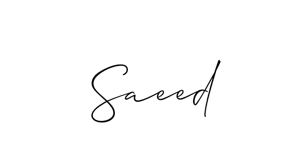 How to make  Saeed name signature. Use Allison_Script style for creating short signs online. This is the latest handwritten sign.  Saeed signature style 2 images and pictures png