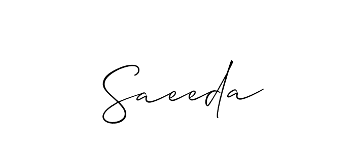 if you are searching for the best signature style for your name  Saeeda. so please give up your signature search. here we have designed multiple signature styles  using Allison_Script.  Saeeda signature style 2 images and pictures png