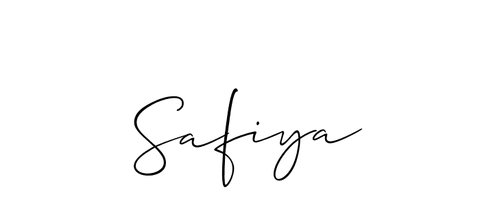 Design your own signature with our free online signature maker. With this signature software, you can create a handwritten (Allison_Script) signature for name  Safiya.  Safiya signature style 2 images and pictures png