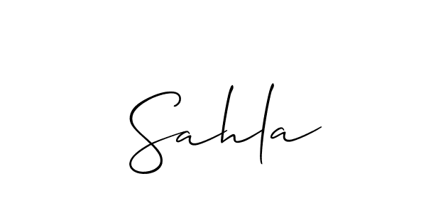 Design your own signature with our free online signature maker. With this signature software, you can create a handwritten (Allison_Script) signature for name  Sahla.  Sahla signature style 2 images and pictures png