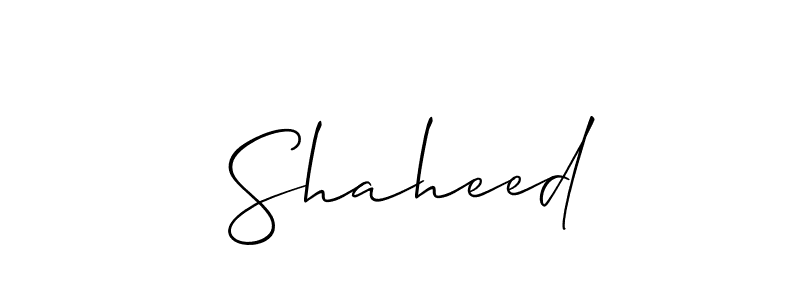 How to make  Shaheed signature? Allison_Script is a professional autograph style. Create handwritten signature for  Shaheed name.  Shaheed signature style 2 images and pictures png