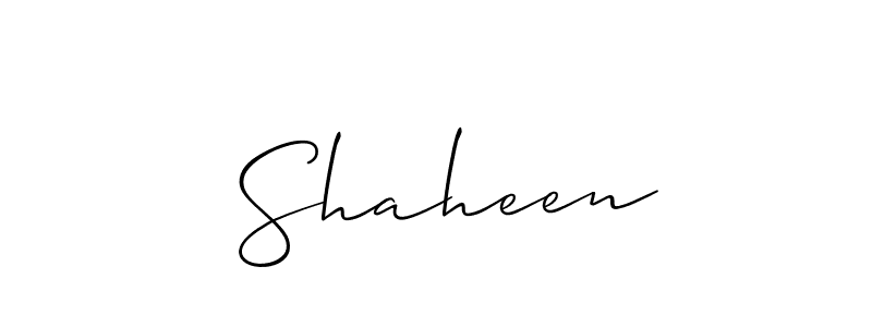 Create a beautiful signature design for name  Shaheen. With this signature (Allison_Script) fonts, you can make a handwritten signature for free.  Shaheen signature style 2 images and pictures png