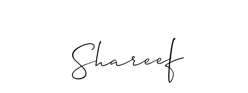 The best way (Allison_Script) to make a short signature is to pick only two or three words in your name. The name  Shareef include a total of six letters. For converting this name.  Shareef signature style 2 images and pictures png