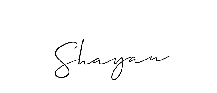 Make a beautiful signature design for name  Shayan. With this signature (Allison_Script) style, you can create a handwritten signature for free.  Shayan signature style 2 images and pictures png