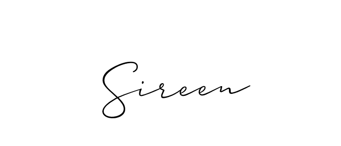 The best way (Allison_Script) to make a short signature is to pick only two or three words in your name. The name  Sireen include a total of six letters. For converting this name.  Sireen signature style 2 images and pictures png